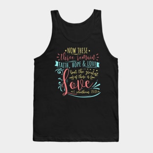 Faith Hope & Love Christian Scripture Lettering Tank Top